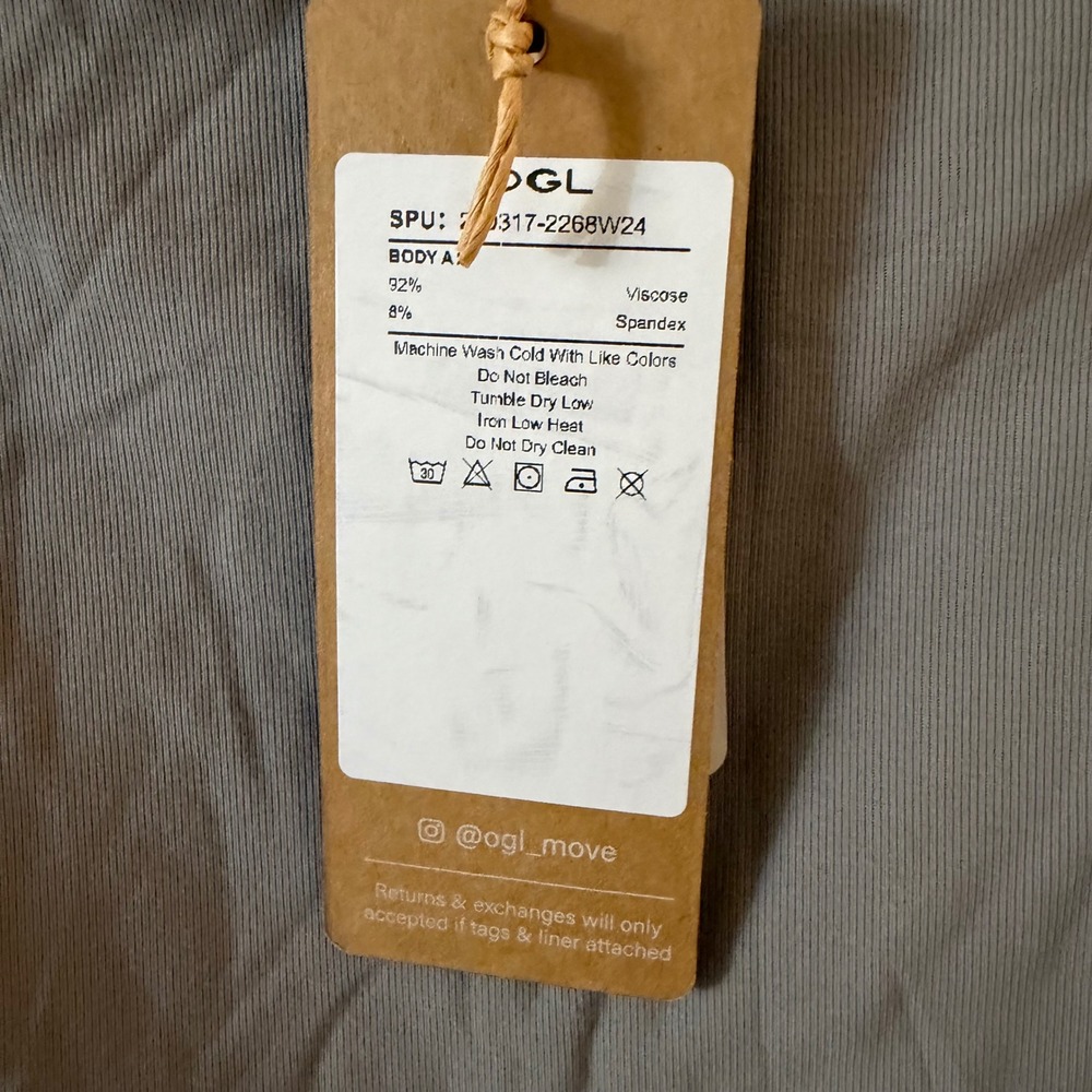 OGL Eco-SkinKiss Boatneck Flutter‎ Sleeve Side Tucked Long Tee gray large NWT - Picture 12 of 16